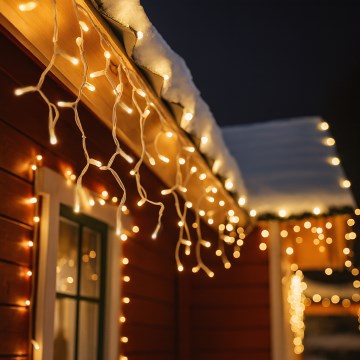 Brilagi - LED-Außen-Weihnachtsvorhang 360xLED/8 Funktionen 14 m IP44 warmweiß Eiszapfen