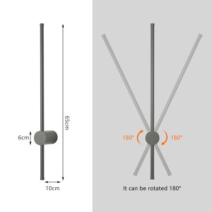 Brilagi - LED-Außenwandleuchte AURA LED/12W/230V 4000K IP54 65 cm Anthrazit