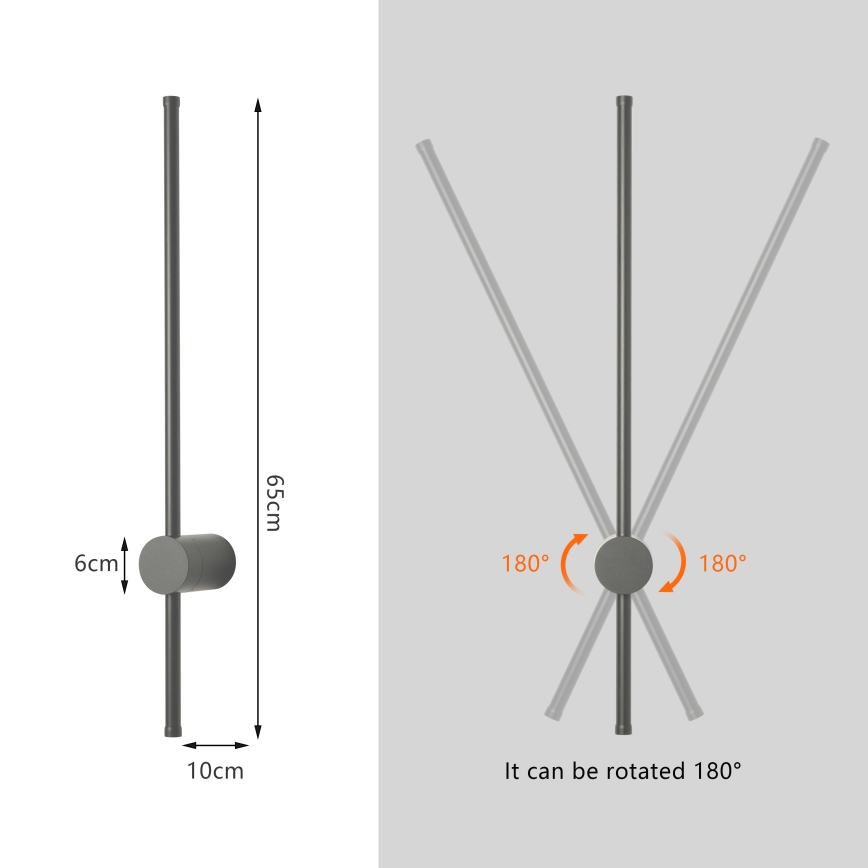 Brilagi - LED-Außenwandleuchte AURA LED/12W/230V 4000K IP54 65 cm Anthrazit