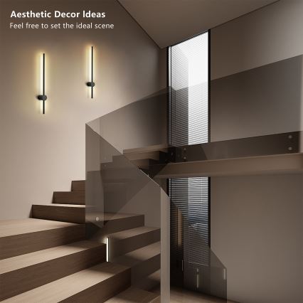 Brilagi - LED Außenwandleuchte AURA LED/12W/230V 4000K IP54 65 cm schwarz