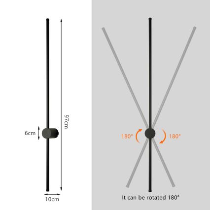 Brilagi - LED-Außenwandleuchte AURA LED/20W/230V 4000K IP54 97 cm schwarz