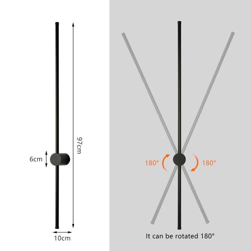 Brilagi - LED-Außenwandleuchte AURA LED/20W/230V 4000K IP54 97 cm schwarz