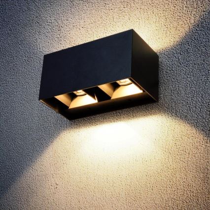 Brilagi - LED-Außenwandleuchte DOUBLE CUBE LED/12W/230V schwarz IP65