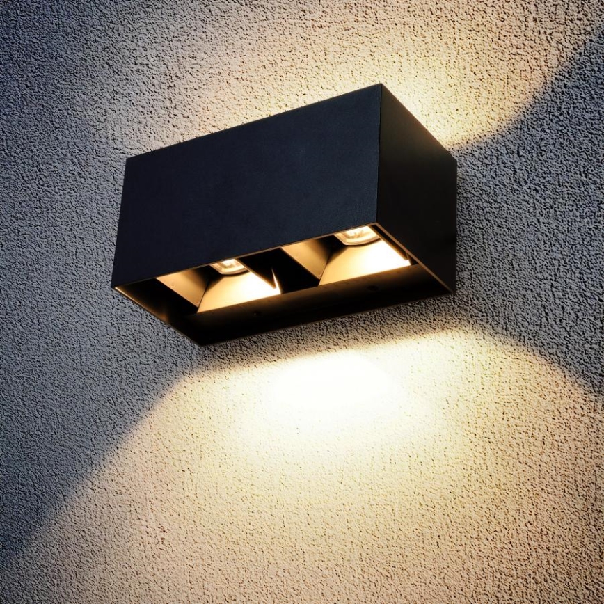 Brilagi - LED-Außenwandleuchte DOUBLE CUBE LED/12W/230V schwarz IP65