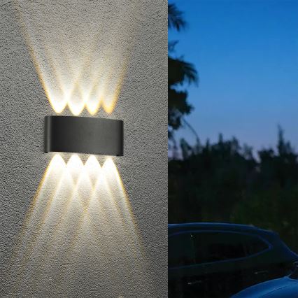 Brilagi - LED-Außenwandleuchte FLAREBOX LED/8W/230V schwarz IP65