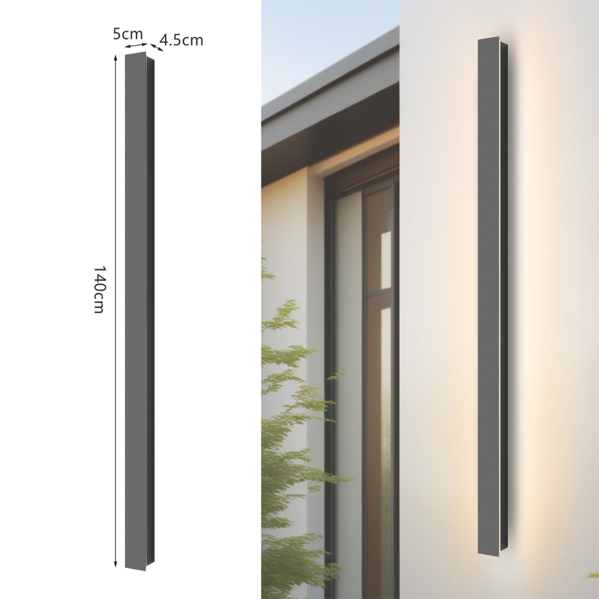Brilagi - LED Außenwandleuchte LINEAR LED/32W/230V 3000K IP65 140 cm Anthrazit CRI 90