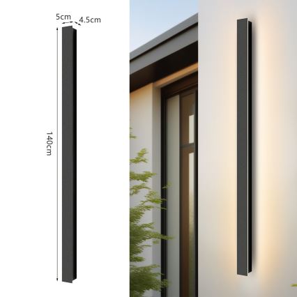Brilagi - LED-Außenwandleuchte LINEAR LED/32W/230V 4000K IP65 140 cm schwarz CRI 90