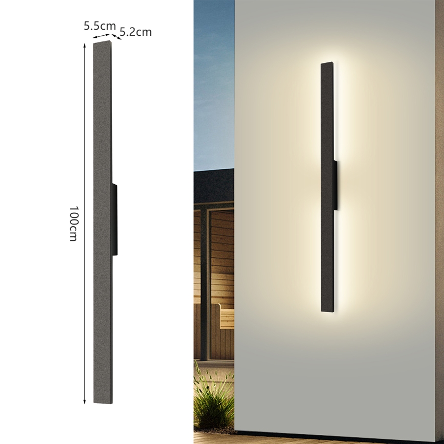 Brilagi - LED Außenwandleuchte LUNA LED/24W/230V 4000K IP65 100 cm schwarz
