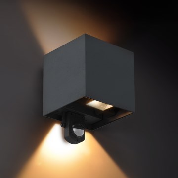 Brilagi - LED-Außenwandleuchte mit Sensor CUBE LED/6W/230V Anthrazit IP65