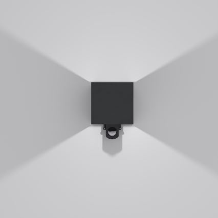 Brilagi - LED-Außenwandleuchte mit Sensor CUBE LED/6W/230V schwarz IP65