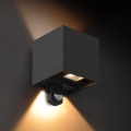 Brilagi - LED-Außenwandleuchte mit Sensor CUBE LED/6W/230V schwarz IP65