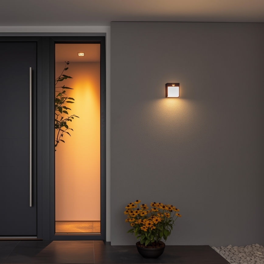 Brilagi - LED Außenwandleuchte mit Sensor TERNI LED/12W/230V schwarz IP44