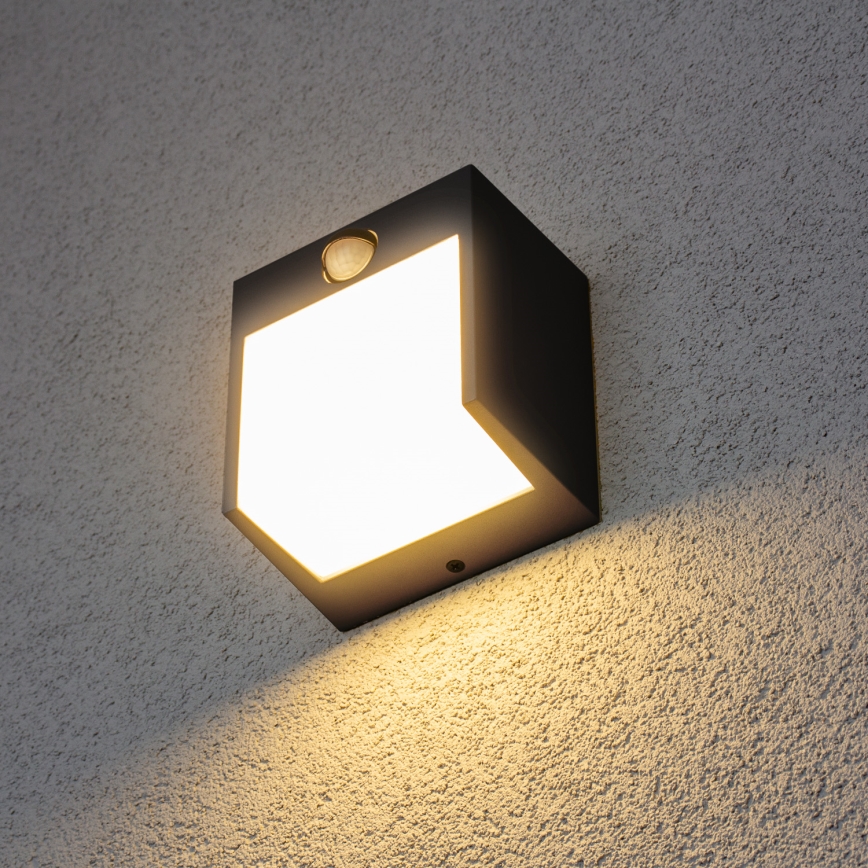Brilagi - LED Außenwandleuchte mit Sensor TERNI LED/12W/230V schwarz IP44