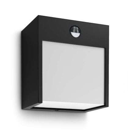 Brilagi - LED Außenwandleuchte mit Sensor TERNI LED/12W/230V schwarz IP44