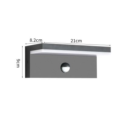Brilagi - LED-Außen-Wandleuchte mit Sensor TESSI LED/10W/230V anthrazit IP54