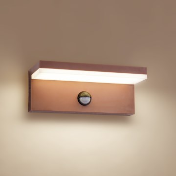 Brilagi - LED-Außenwandleuchte mit Sensor TESSI LED/10W/230V, braun, IP54