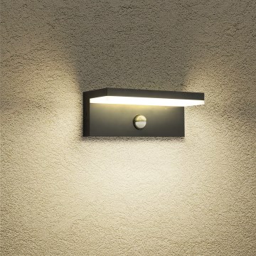 Brilagi - LED-Außenwandleuchte mit Sensor TESSI LED/10W/230V schwarz IP54