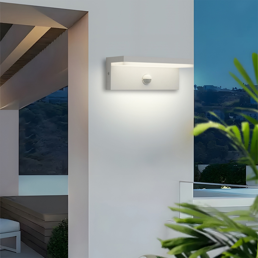 Brilagi - LED Außenwandleuchte mit Sensor TESSI LED/10W/230V weiß IP54