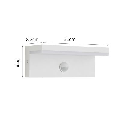 Brilagi - LED Außenwandleuchte mit Sensor TESSI LED/10W/230V weiß IP54