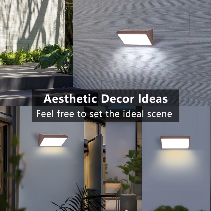 Brilagi - LED-Außenwandleuchte mit Sensor TRIANGLE LED/20W/230V braun IP65