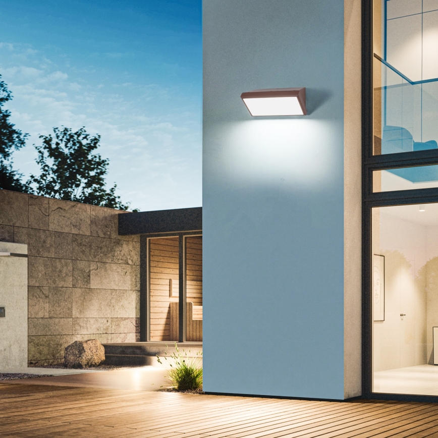 Brilagi - LED-Außenwandleuchte mit Sensor TRIANGLE LED/20W/230V braun IP65