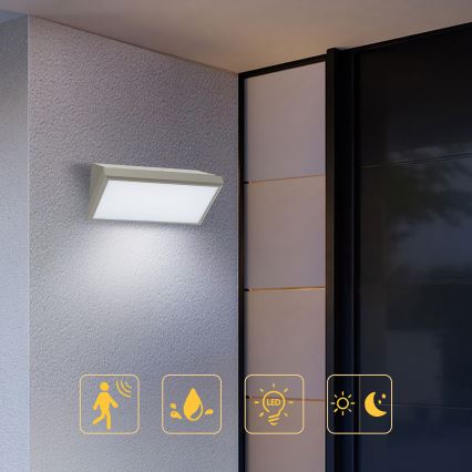 Brilagi - LED Außenwandleuchte mit Sensor TRIANGLE LED/20W/230V grau IP65