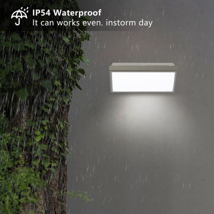 Brilagi - LED Außenwandleuchte mit Sensor TRIANGLE LED/20W/230V grau IP65