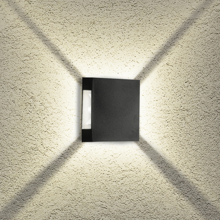 Brilagi - LED Außenwandleuchte QUADRAY LED/4W/230V schwarz IP65