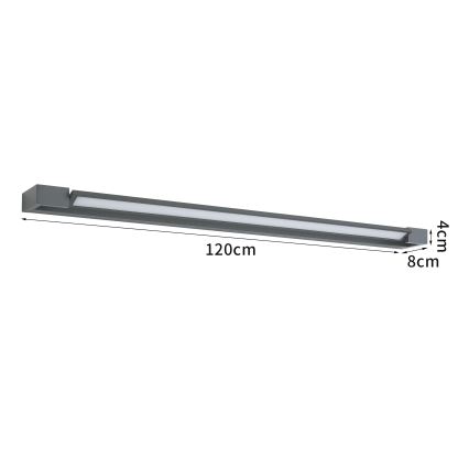 Brilagi - LED-Spiegelleuchte für Badezimmer AQUA LINE LED/36W/230V 120 cm IP44 anthrazit CRI 90