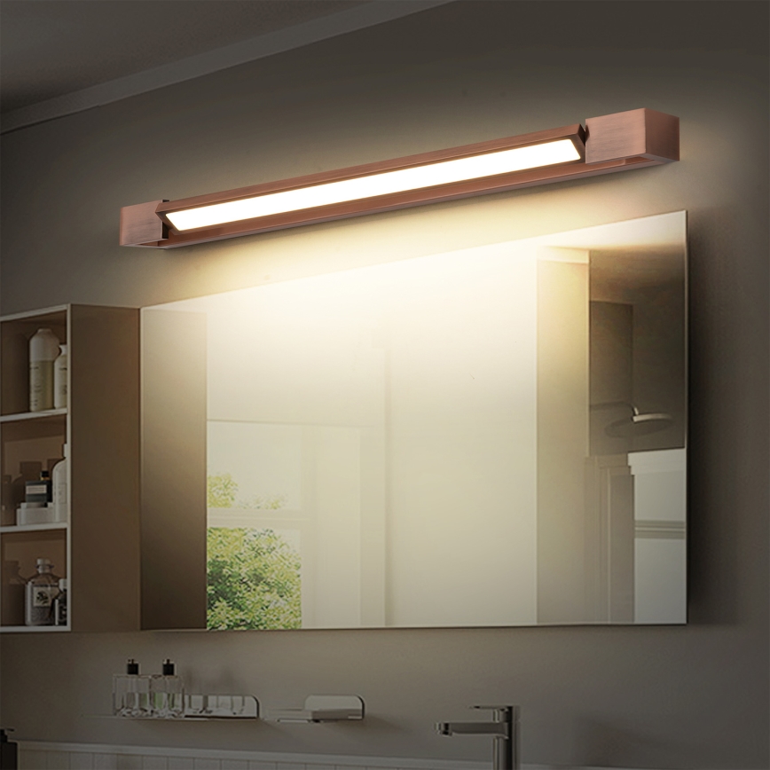 Brilagi - AQUA LINE LED-Spiegelleuchte 18W/230V, 60 cm, IP44, Bronze, CRI 90