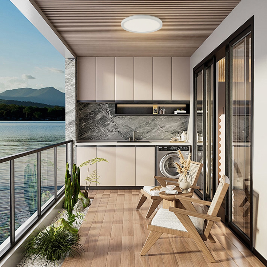 Brilagi - LED-Deckenleuchte für Badezimmer ULTRA SLIM LED/12W/230V d 22,5 cm weiß IP54