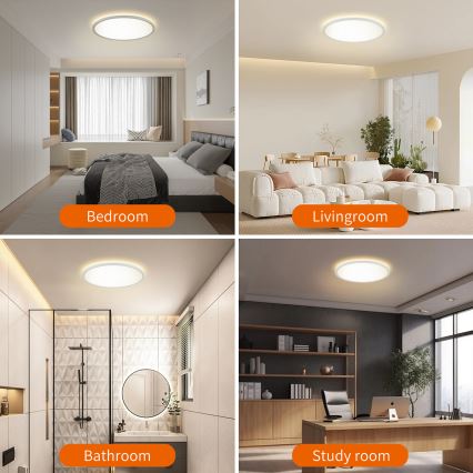 Brilagi - LED-Deckenleuchte für Badezimmer ULTRA SLIM LED/24W/230V d 42 cm weiß IP54