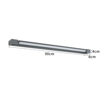 Brilagi - LED-Badspiegelleuchte AQUA LINE LED/24W/230V 90 cm IP44 Anthrazit CRI 90