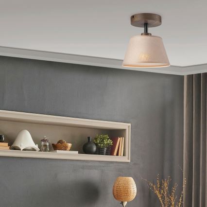 Brilagi - LED Deckenleuchte ANTHONY 1xE14/60W/230V Eiche Nussbaum/Beige