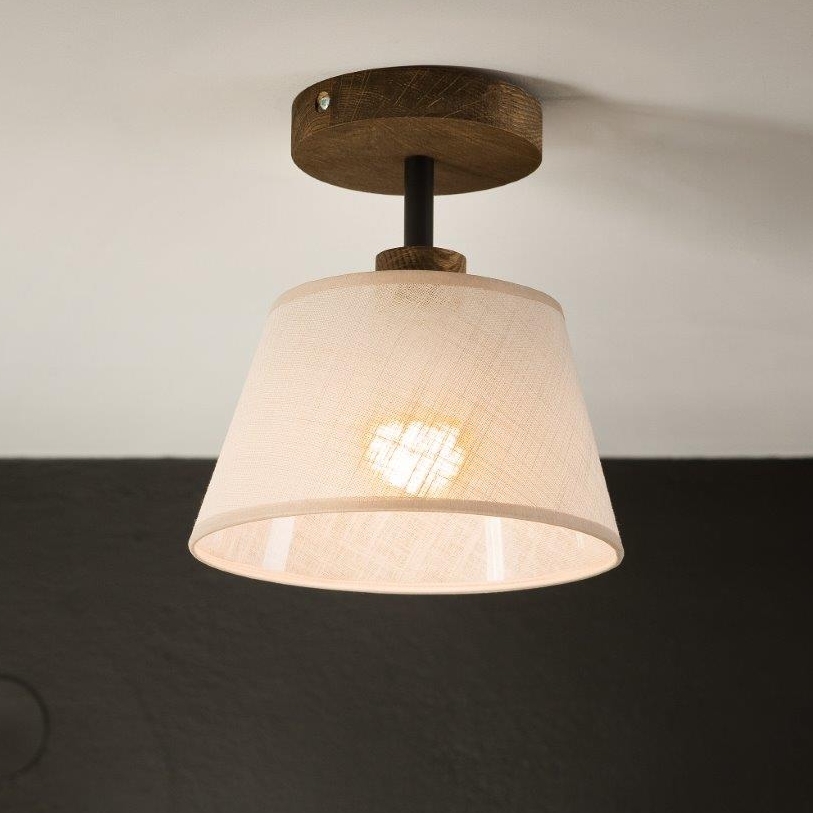 Brilagi - LED Deckenleuchte ANTHONY 1xE14/60W/230V Eiche Nussbaum/Beige