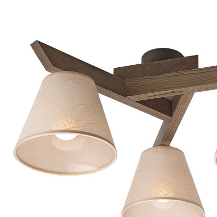 Brilagi - LED Deckenleuchte ANTHONY 3xE14/40W/230V Eiche Nussbaum/Beige