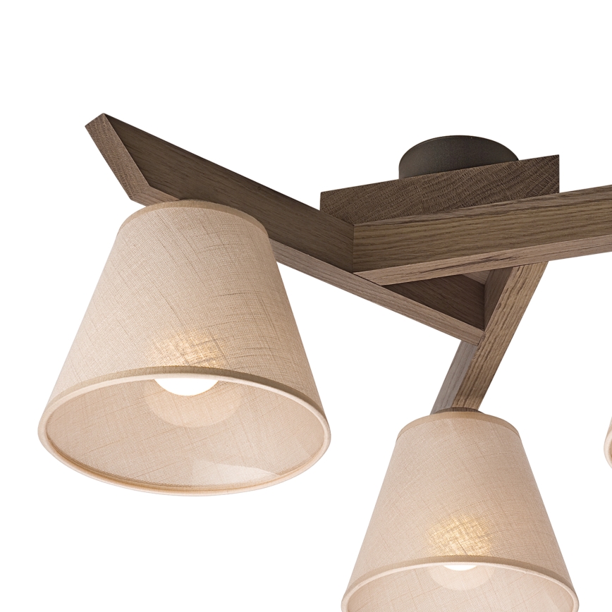 Brilagi - LED Deckenleuchte ANTHONY 3xE14/40W/230V Eiche Nussbaum/Beige