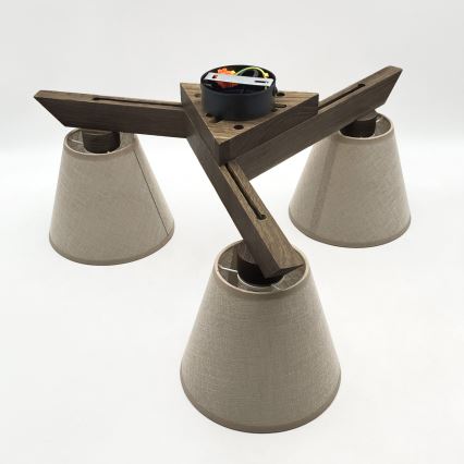 Brilagi - LED Deckenleuchte ANTHONY 3xE14/40W/230V Eiche Nussbaum/Beige