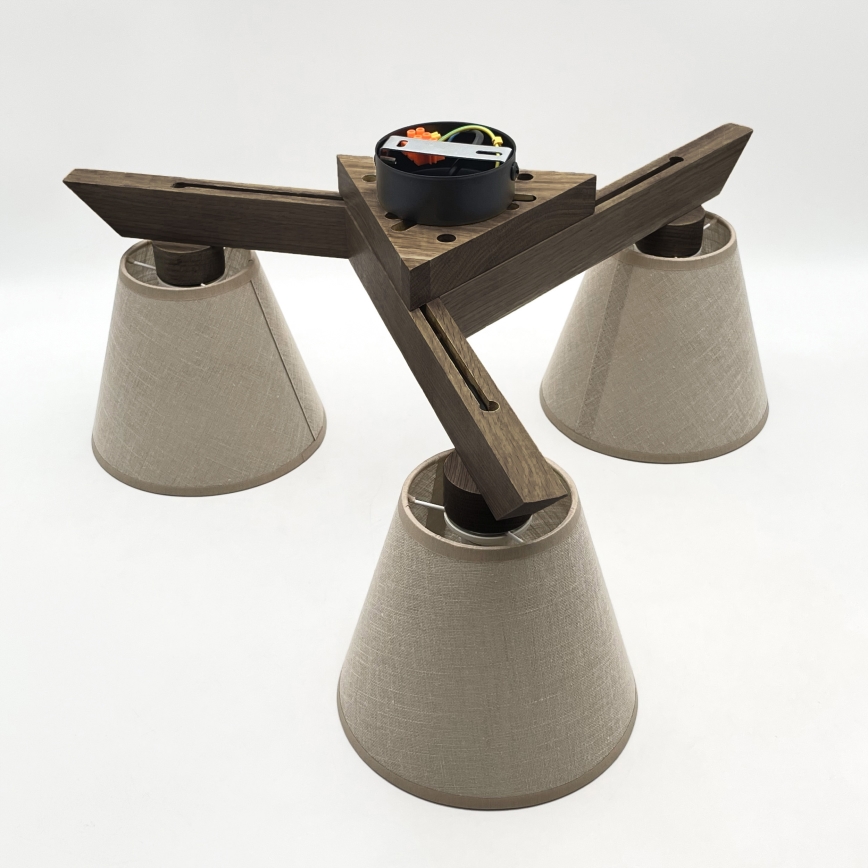 Brilagi - LED Deckenleuchte ANTHONY 3xE14/40W/230V Eiche Nussbaum/Beige