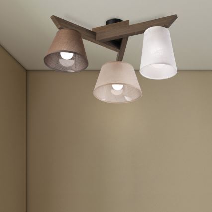 Brilagi - LED Deckenleuchte ANTHONY 3xE14/40W/230V Eiche Nussbaum
