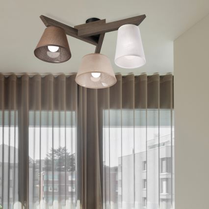 Brilagi - LED Deckenleuchte ANTHONY 3xE14/40W/230V Eiche Nussbaum