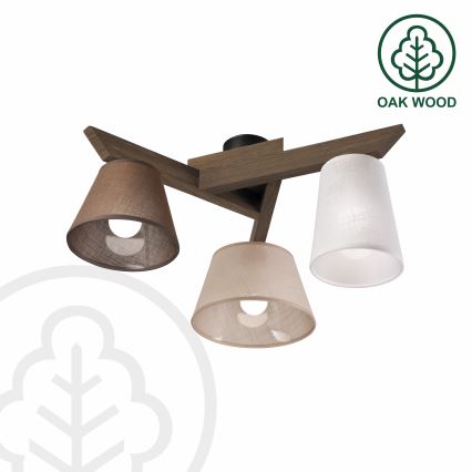 Brilagi - LED Deckenleuchte ANTHONY 3xE14/40W/230V Eiche Nussbaum