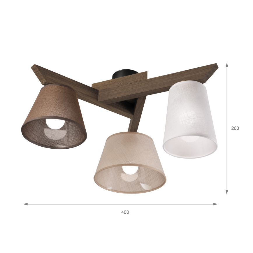 Brilagi - LED Deckenleuchte ANTHONY 3xE14/40W/230V Eiche Nussbaum