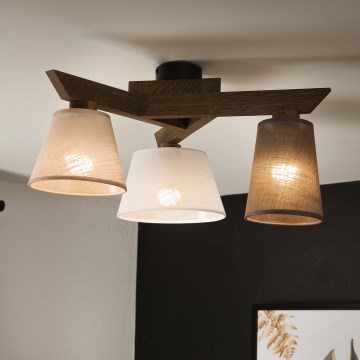 Brilagi - LED Deckenleuchte ANTHONY 3xE14/40W/230V Eiche Nussbaum