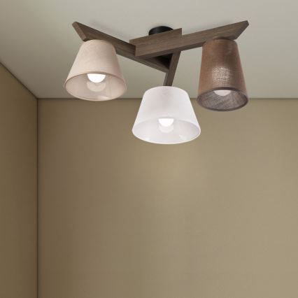 Brilagi - LED Deckenleuchte ANTHONY 3xE14/40W/230V Eiche Nussbaum