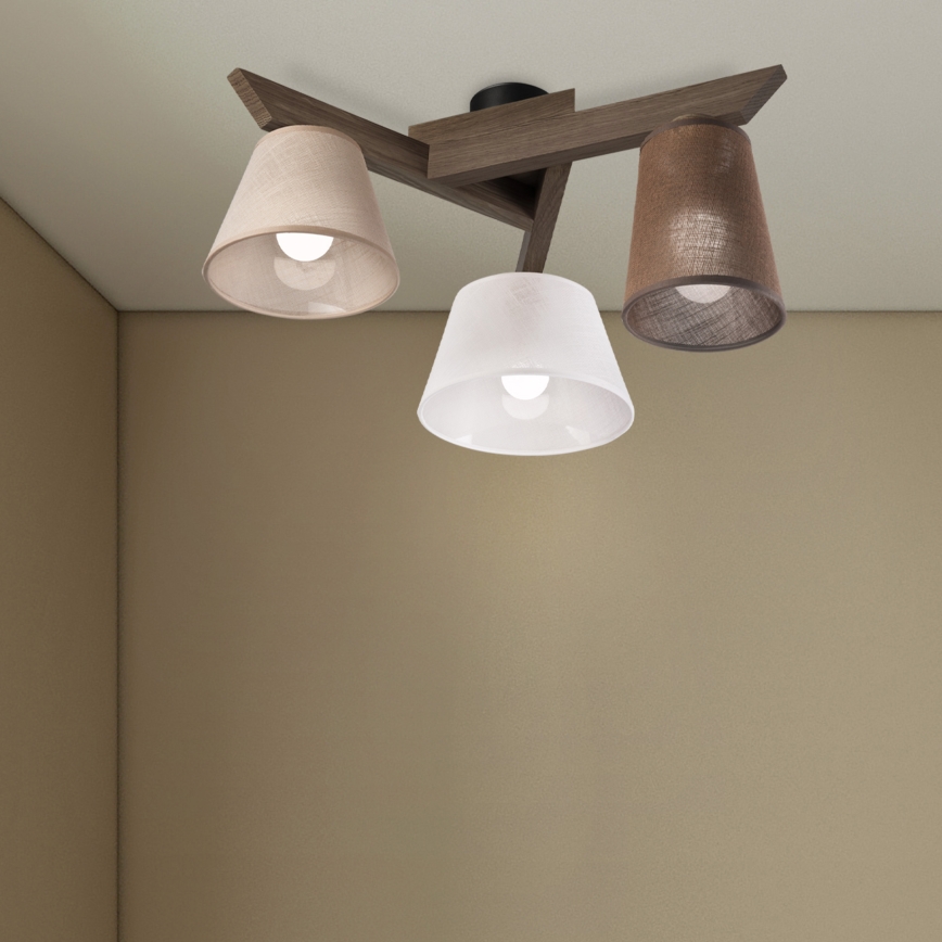 Brilagi - LED Deckenleuchte ANTHONY 3xE14/40W/230V Eiche Nussbaum