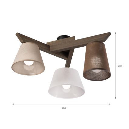 Brilagi - LED Deckenleuchte ANTHONY 3xE14/40W/230V Eiche Nussbaum
