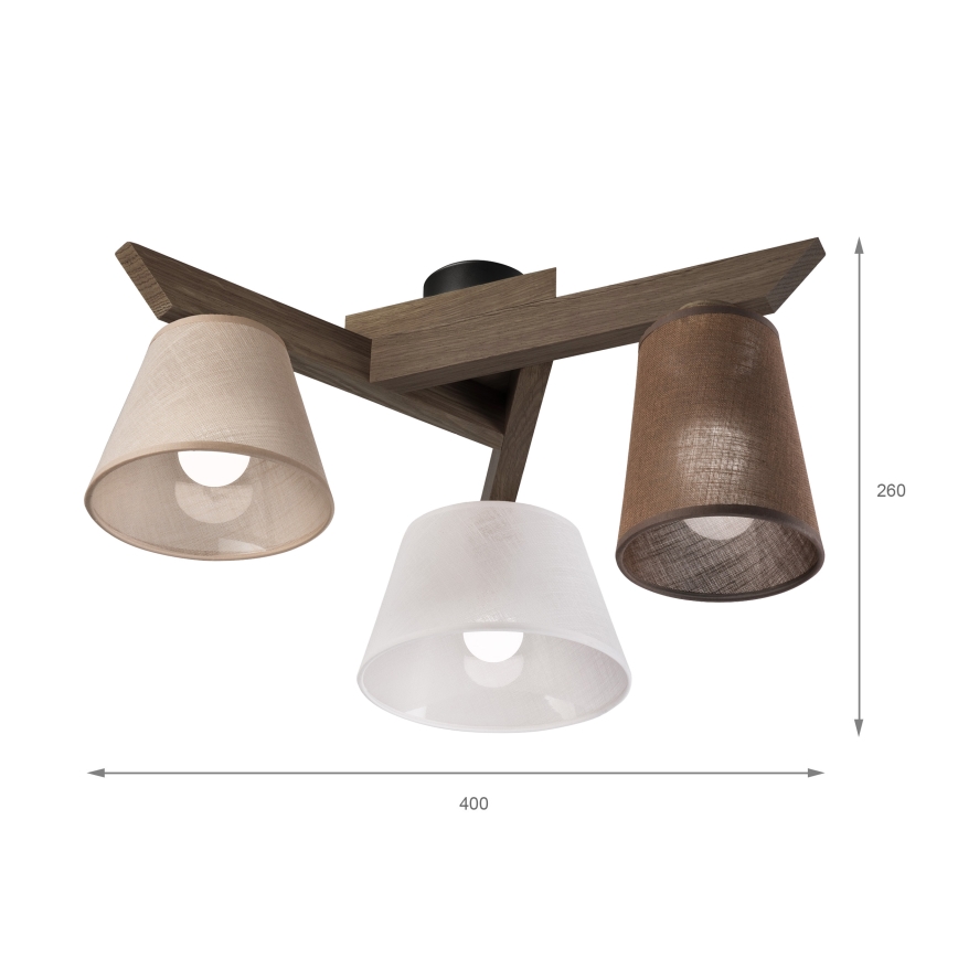 Brilagi - LED Deckenleuchte ANTHONY 3xE14/40W/230V Eiche Nussbaum