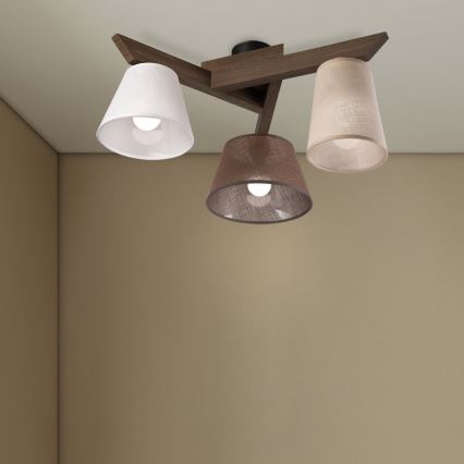 Brilagi - LED Deckenleuchte ANTHONY 3xE14/40W/230V Eiche Nussbaum