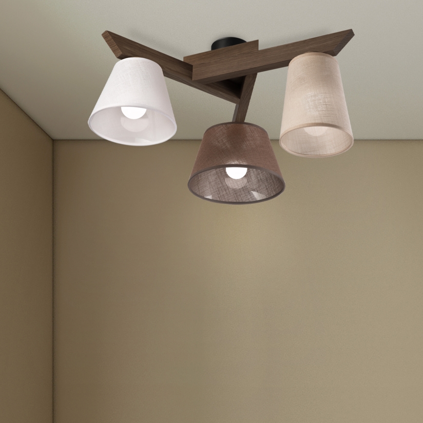 Brilagi - LED Deckenleuchte ANTHONY 3xE14/40W/230V Eiche Nussbaum
